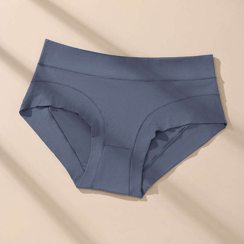 Cross-border hot-selling milk silk high waist large size underwear solid color underwear antibacterial crotch women's underwear briefs wholesale