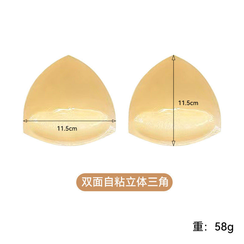 Cross-border self-adhesive double-sided brushed adhesive breast pad underwear women's small chest to show big gathered self-adhesive breast pad double-sided breast sticker wholesale