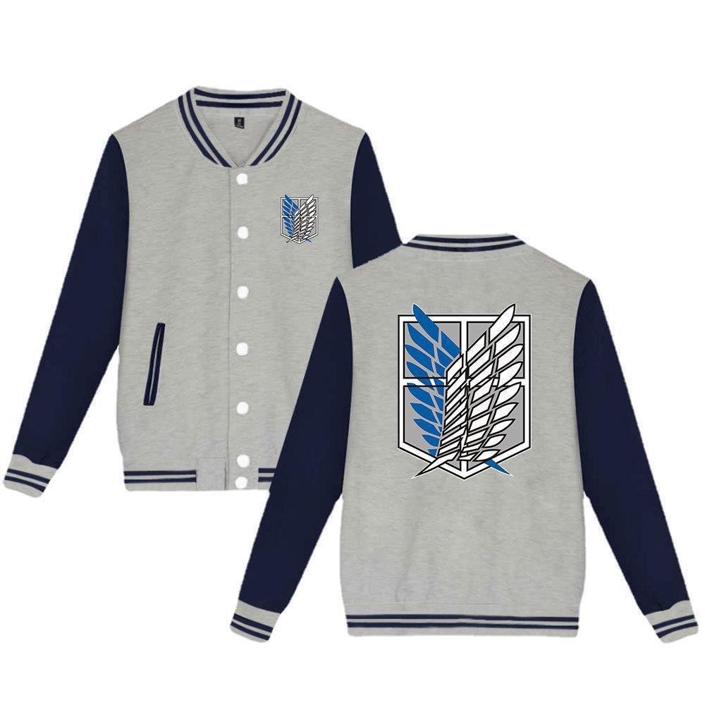 Attack on Titan sweatshirt Allen Wings of Liberty cardigan baseball uniform youth autumn new men's jacket men