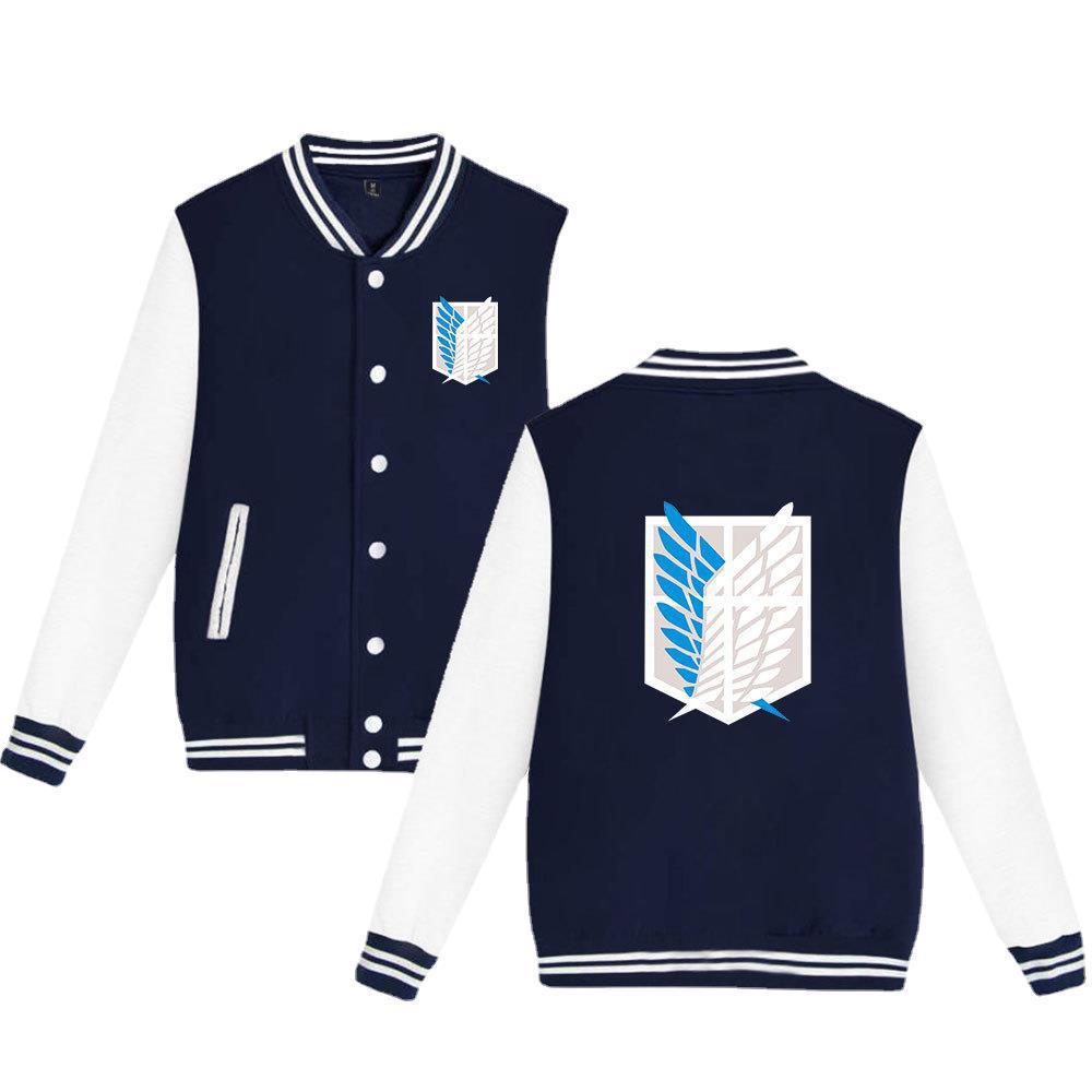 Attack on Titan sweatshirt Allen Wings of Liberty cardigan baseball uniform youth autumn new men's jacket men