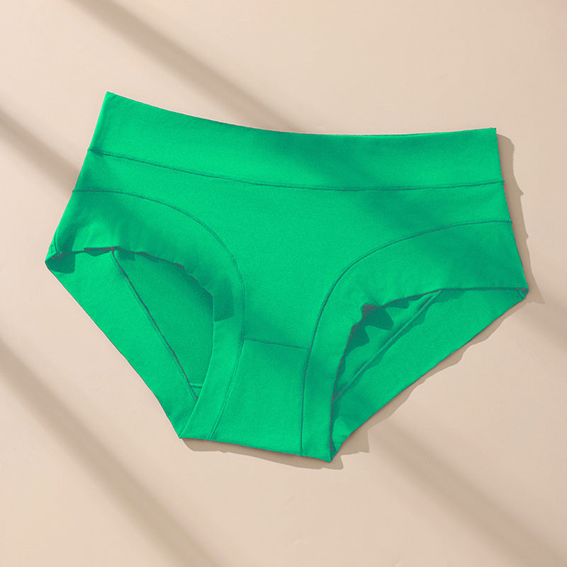 Cross-border hot-selling milk silk high waist large size underwear solid color underwear antibacterial crotch women's underwear briefs wholesale