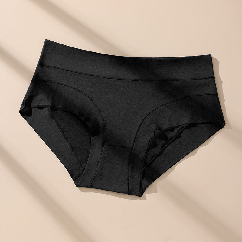 Cross-border hot-selling milk silk high waist large size underwear solid color underwear antibacterial crotch women's underwear briefs wholesale