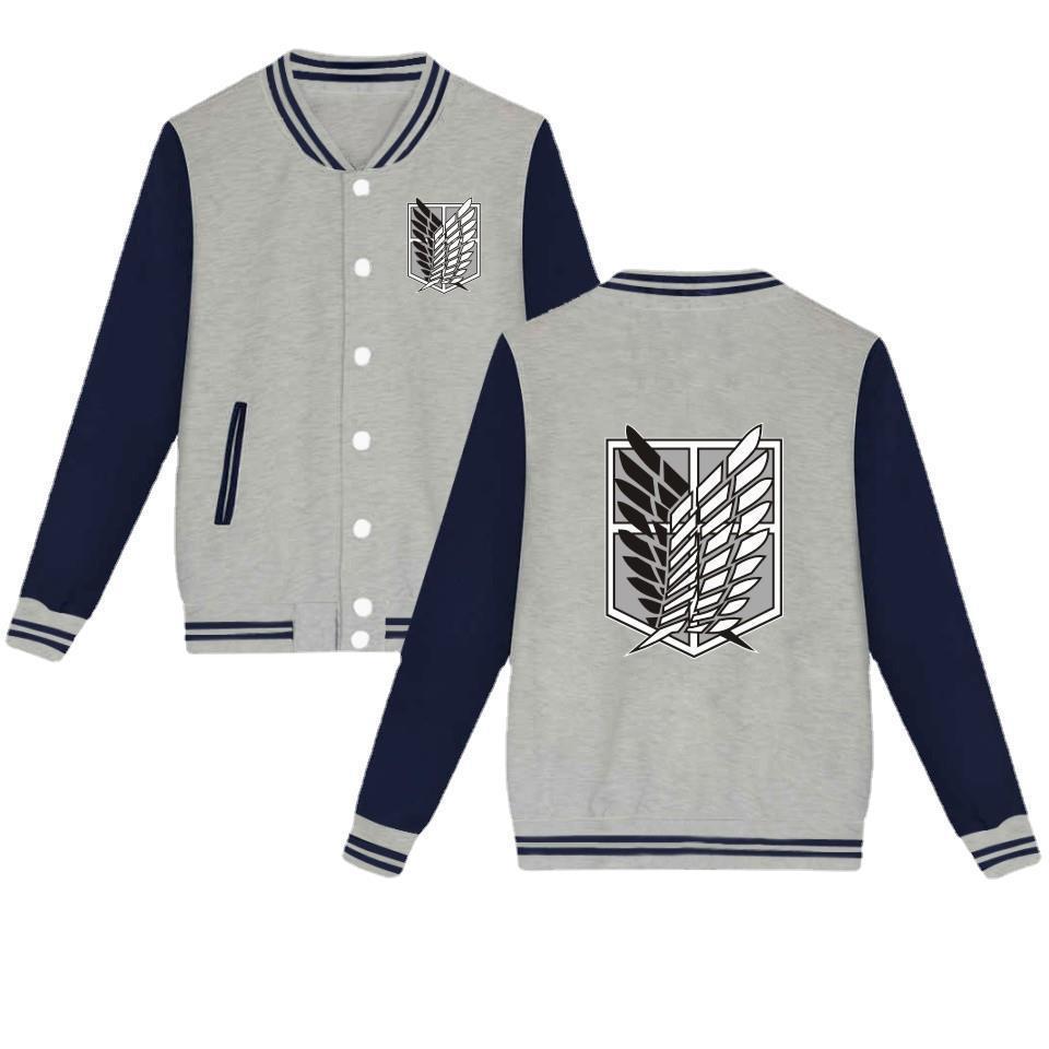 Attack on Titan sweatshirt Allen Wings of Liberty cardigan baseball uniform youth autumn new men's jacket men