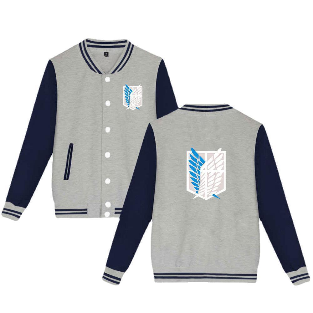 Attack on Titan sweatshirt Allen Wings of Liberty cardigan baseball uniform youth autumn new men's jacket men
