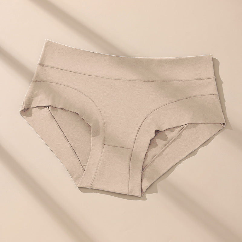 Cross-border hot-selling milk silk high waist large size underwear solid color underwear antibacterial crotch women's underwear briefs wholesale