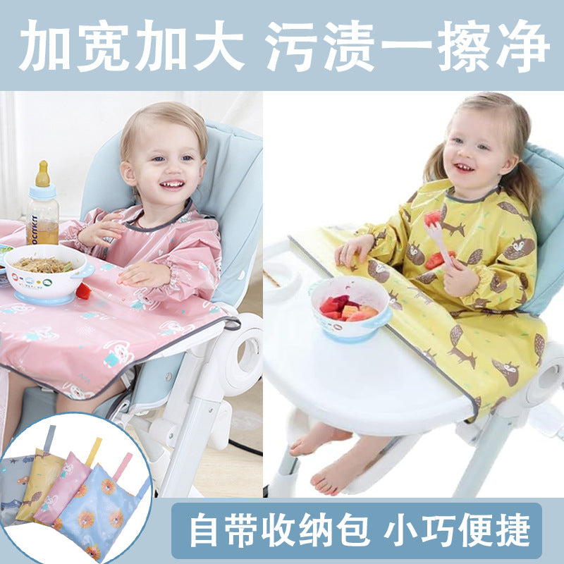 Baby eating bib tray baby anti-dirty integrated dining table mat dining chair baby overalls