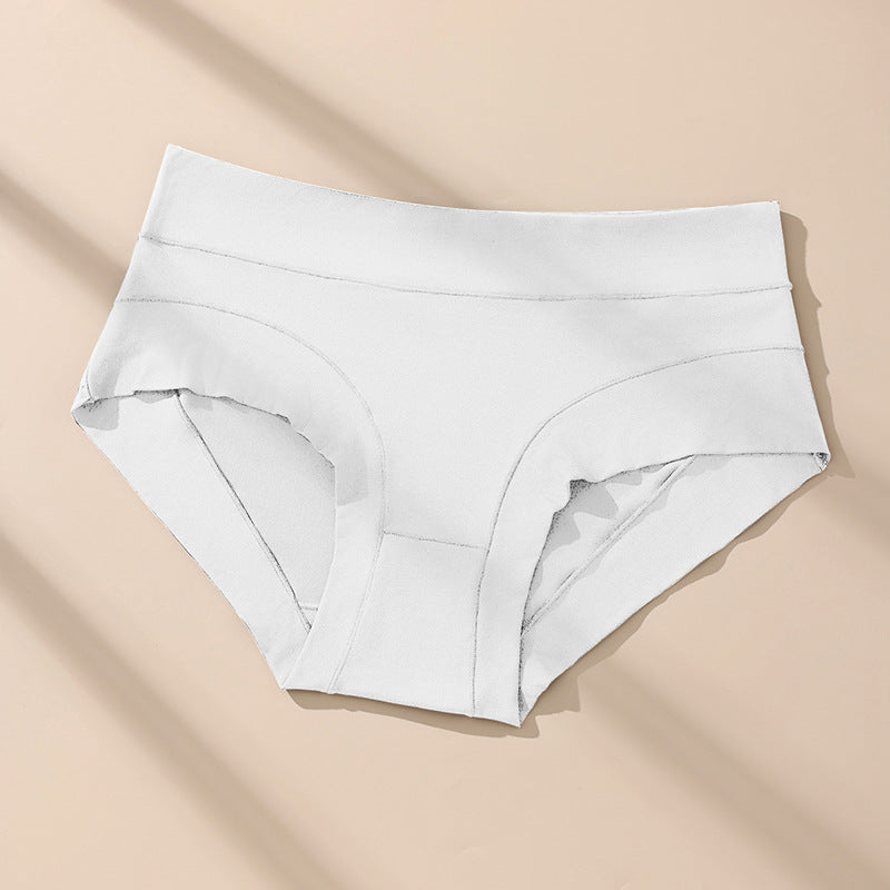 Cross-border hot-selling milk silk high waist large size underwear solid color underwear antibacterial crotch women's underwear briefs wholesale