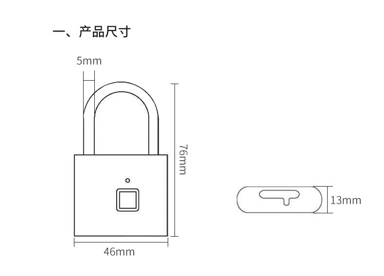 Smart Fingerprint Padlock Outdoor Waterproof Antirust Padlock Smart Electronic Padlock Head Door Anti-theft Combination Lock Cabinet