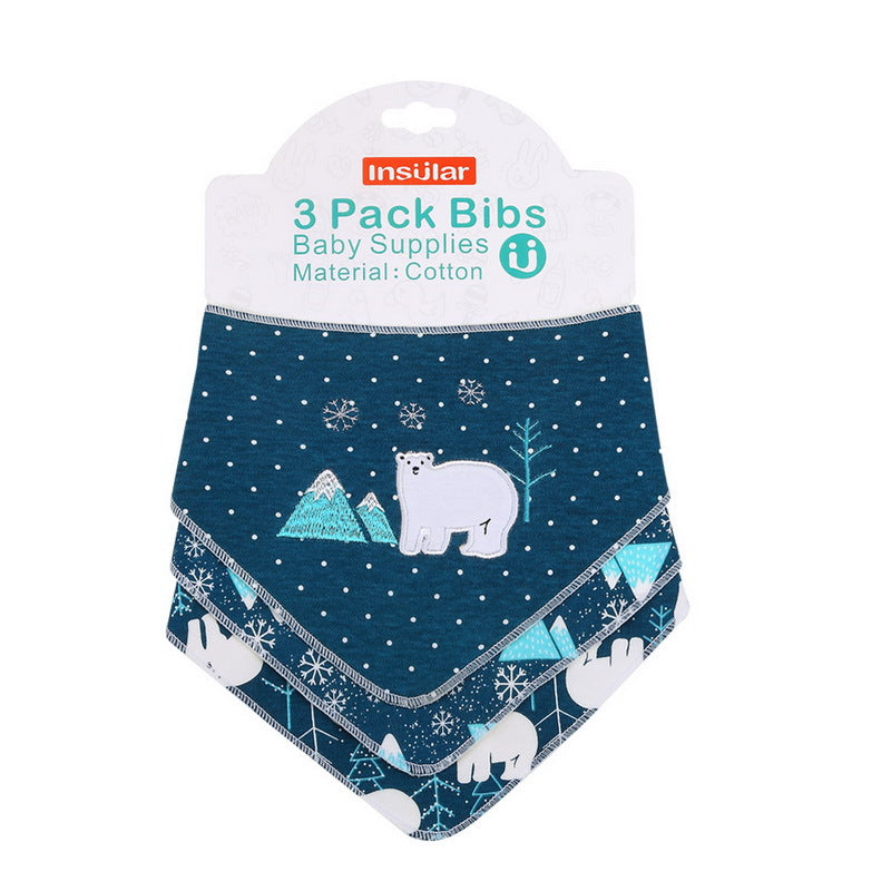 Inxiuli pure cotton baby bibs baby snap button triangle bibs pure cotton baby bibs cross-border
