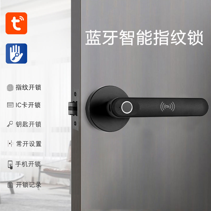 Cross-border bedroom fingerprint lock integrated single handle supports Tuya Bluetooth Tongtong door smart electronic lock