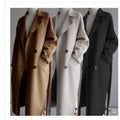 Off-season double-sided cashmere coat women's mid-length autumn and winter beige woolen waitmore coat wool double-sided wool