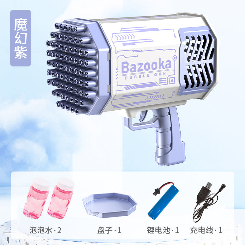 Space Bazooka Bubble Gun Douyin Net Red 69-hole Automatic Handheld Gatling Bubble Machine Colorful Lights
