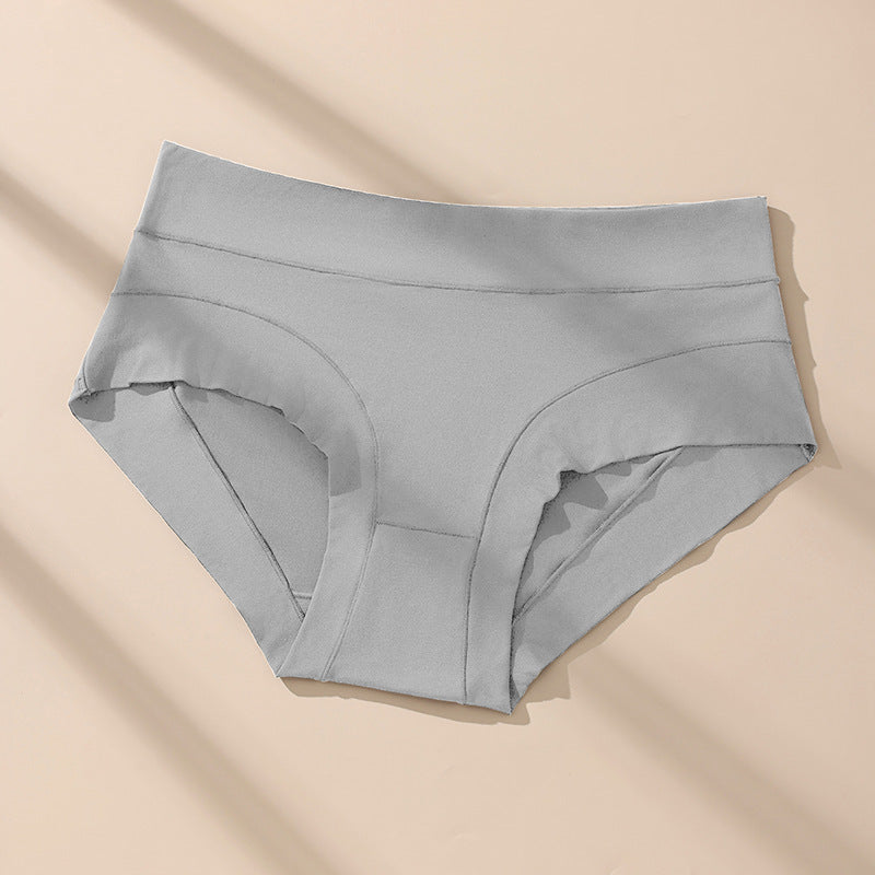Cross-border hot-selling milk silk high waist large size underwear solid color underwear antibacterial crotch women's underwear briefs wholesale