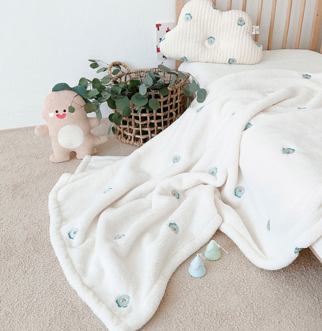 Korea Ins New Baby Velvet Blanket Baby Baby Outing Blanket Autumn and Winter Cover Blanket