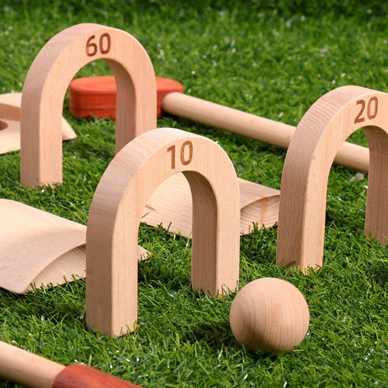 Wooden Indoor Golf Set, Children's Simulated Golf Ball, Outdoor Parent-Child Interactive Fitness Toy