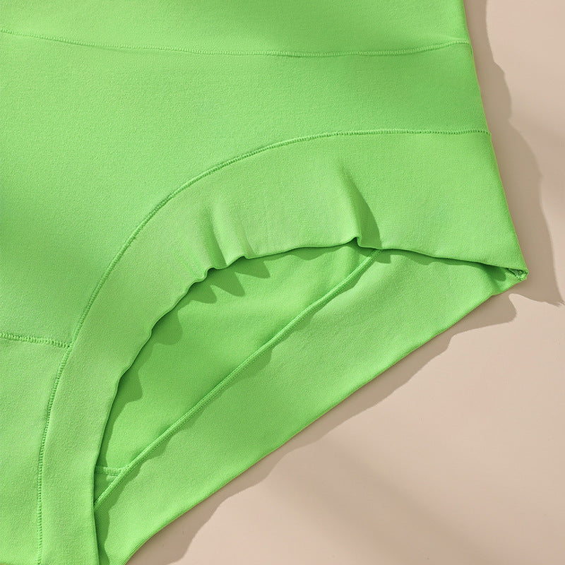 Cross-border hot-selling milk silk high waist large size underwear solid color underwear antibacterial crotch women's underwear briefs wholesale