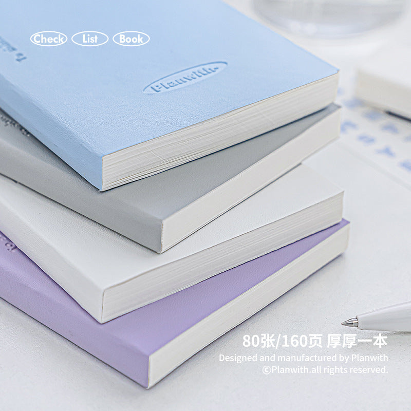 Planwith Plan-Plan day plan PU cover colorless embossing simple visual self-discipline notebook