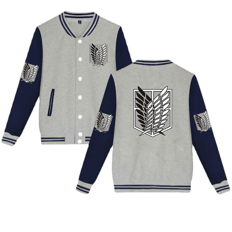 Attack on Titan sweatshirt Allen Wings of Liberty cardigan baseball uniform youth autumn new men's jacket men