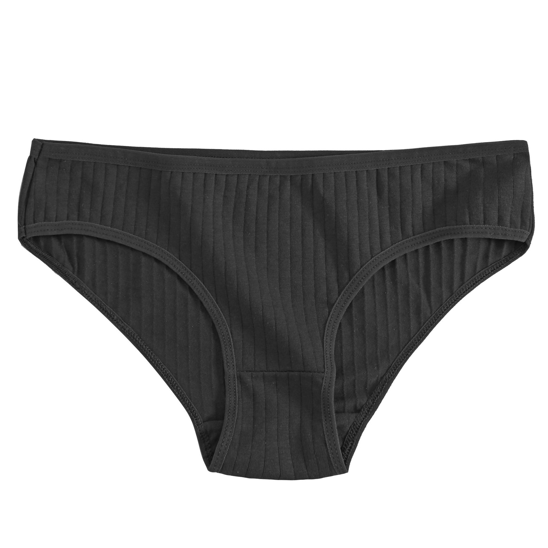 Cross-border new solid color striped briefs cotton underwear ladies sexy briefs underwear low waist underwear 3927