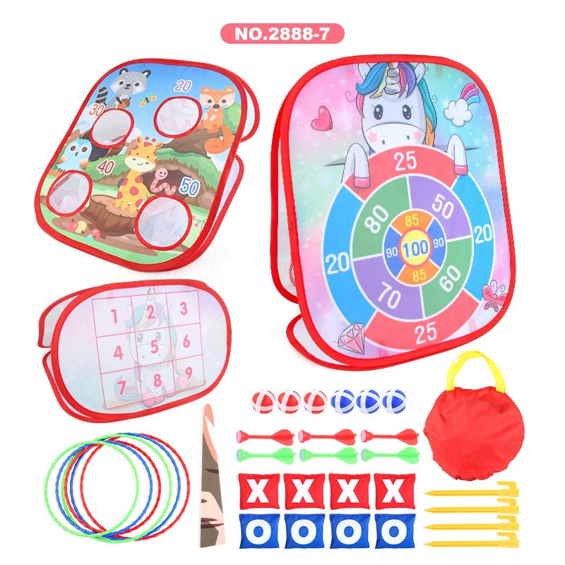 Three-in-one competitive folding goods wholesale set Amazon throwing sandbag tent game throwing toys