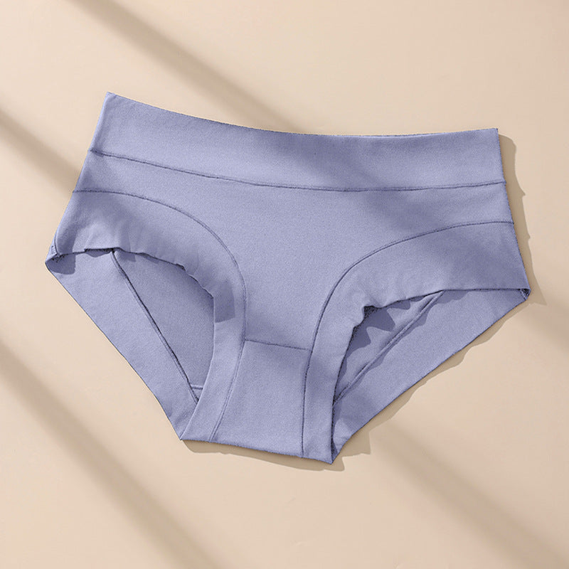 Cross-border hot-selling milk silk high waist large size underwear solid color underwear antibacterial crotch women's underwear briefs wholesale