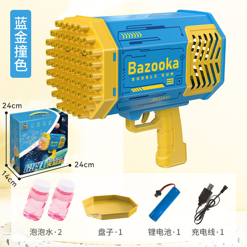 Space Bazooka Bubble Gun Douyin Net Red 69-hole Automatic Handheld Gatling Bubble Machine Colorful Lights
