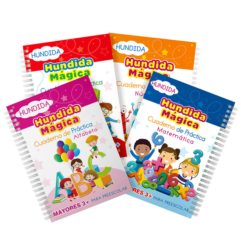 Cross-border Spanish version of children's groove calligraphy practice book, pen control training, magic practice copybook and red tracing book