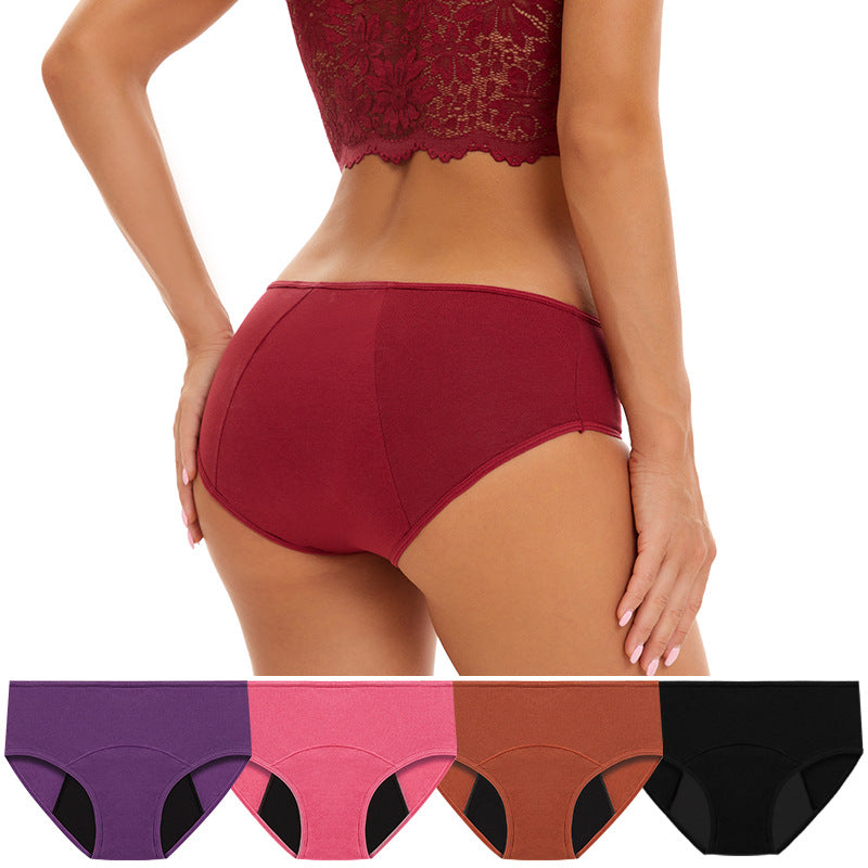 Cross-border plus-size women's underwear physiological pants heavy menstrual flow postpartum underwear C-section recovery low-waist underwear
